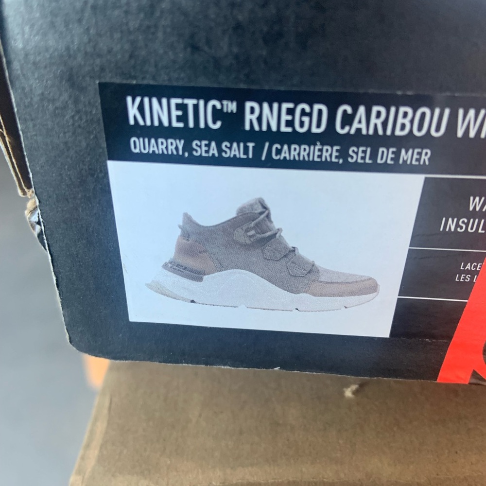 Sorel Caribou RNGD Kinetic Waterproof Sneakers Ankle Boots NEW 6.5 Quarry S Salt - Picture 2 of 6